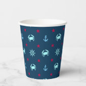 Nautical Star Pattern Papieren Bekers (Voorkant)