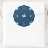 Nautical Star Pattern Ronde Sticker (Tas)