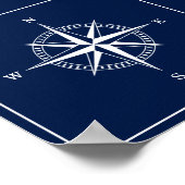 Nautical Star Poster - Navy Blue en White (Hoek)