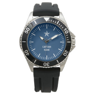 Nautical star watch met aangepaste naam kapitein b horloge