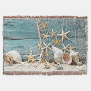 Nautical Starfish and Fisherman Net Deken