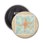 Nautical Starfish in Water Button Flesopener (Voorkant)