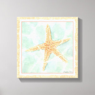 Nautical Starfish in Water Canvas Afdruk