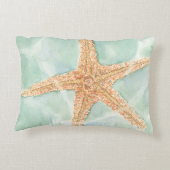 Nautical Starfish in Water Decoratief Kussen (Achterkant)