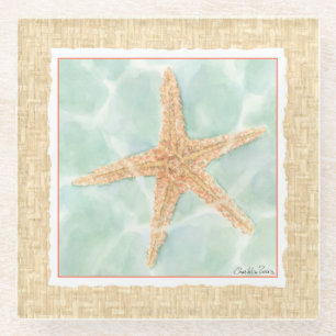 Nautical Starfish in Water Glazen Onderzetter