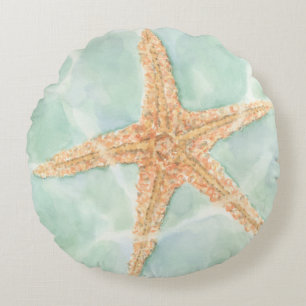 Nautical Starfish in Water Rond Kussen