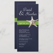 Nautical Starfish Navy et Kelly Green Menu (Devant / Derrière)