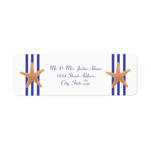 Nautical Starfish - Return Address Labels (Voorkant)