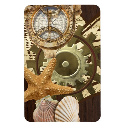 Nautical Steampunk Gears Magneet (Verticaal)