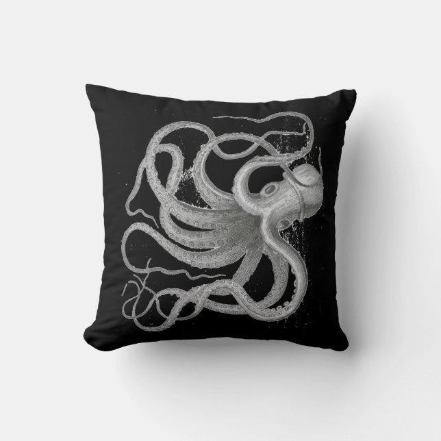Nautical steampunk octopus antiek  kraken kussen (Voorkant)
