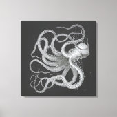 Nautical Steampunk Octopus  Kraken Draken Drawing Canvas Afdruk (Voorkant)