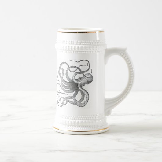 Nautical steampunk octopus  tekening stein bierpul (Rechts)