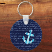 Nautical Stripe anchor handschrift Sleutelhanger (Voorkant)