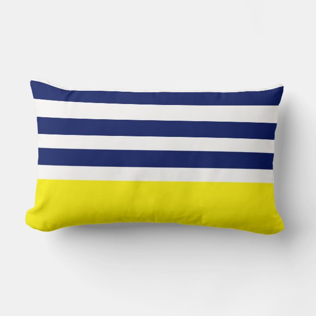 Nautical Stripe Lumbar Pillow Kussen (Voorkant)
