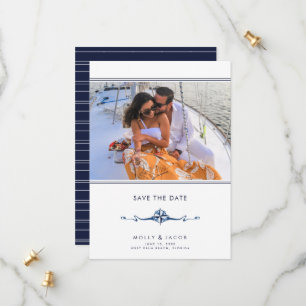 Nautical Stripe Photo Wedding Save the Date