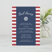 Nautical Stripe Rehearsal Dinner Invitation Kaart (Staand voorkant)