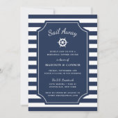 Nautical Stripe Rehearsal Dinner Invitation Kaart (Voorkant)