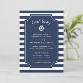 Nautical Stripe Rehearsal Dinner Invitation Kaart (Staand voorkant)