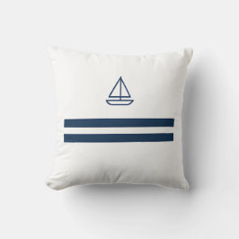 Nautical Stripe Sailboat Kussen