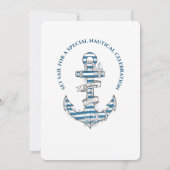 Nautical Striped Anchor Birthday Party Invitation (Dos)