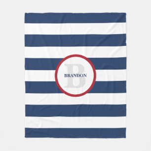 Nautical striped deken - gepersonaliseerd