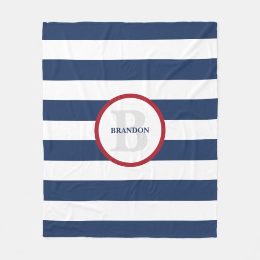 Nautical striped deken - gepersonaliseerd (Voorkant)