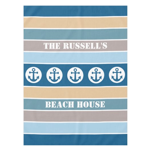 Nautical Stripes aangepaste tafelkleden (Voorkant)