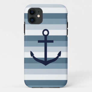 Nautical Stripes Anchor iPhone 11 Hoesje