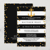 Nautical Stripes and Stippen Couples Wedding Showe Kaart (Voorkant / Achterkant)