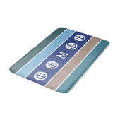 Nautical Stripes custom monogram badmatten (Gekanteld)