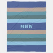 Nautical Stripes custom monogram fleece dekens (Voorkant)
