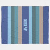 Nautical Stripes custom monogram fleece dekens (Voorkant (Horizontaal))
