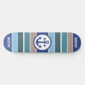 Nautical Stripes Custom monogram skateboards (Horizontaal)