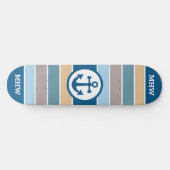 Nautical Stripes Custom monogram skateboards (Horizontaal)