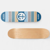 Nautical Stripes Custom monogram skateboards (Horizontaal)