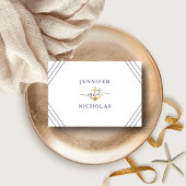 Nautical Stripes Gold Anchor Wedding RSVP