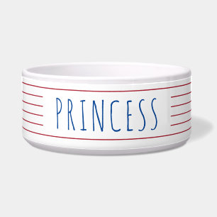 Nautical Stripes met Red White Pet Voerbakje