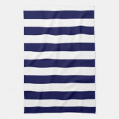 Nautical Stripes Navy Blauw en Wit Theedoek (Verticaal)