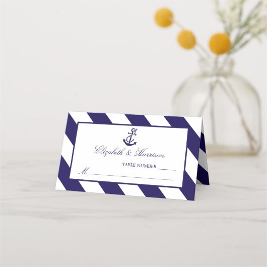 Nautical Stripes & Navy Blue Anchor Wedding (Voorkant)