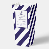 Nautical Stripes & Navy Blue Anchor Wedding Bedankdoosjes (Voorkant)