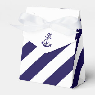 Nautical Stripes & Navy Blue Anchor Wedding Bedankdoosjes