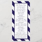 Nautical Stripes & Navy Blue Anchor Wedding Programma (Achterkant)