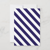 Nautical Stripes & Navy Blue Anchor Wedding RSVP Kaartje (Achterkant)