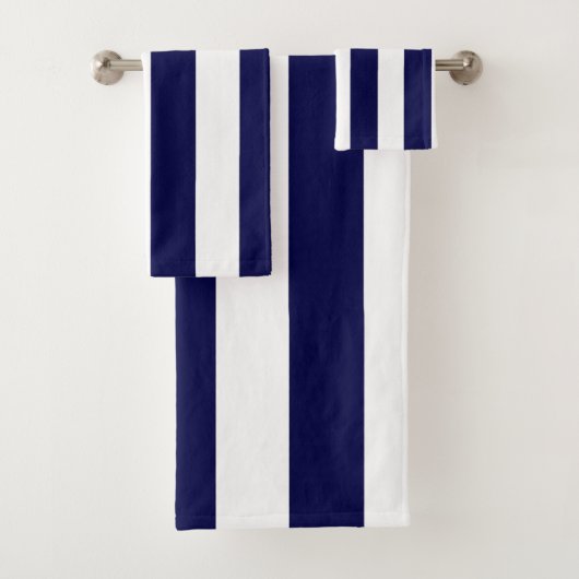 Nautical Stripes Navy Blue and White (En situation)