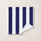 Nautical Stripes Navy Blue and White (Gant de toilette)
