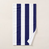 Nautical Stripes Navy Blue and White Bad Handdoek (Handdoek)
