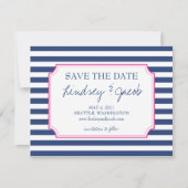 Nautical Stripes Save the Date (Voorkant)