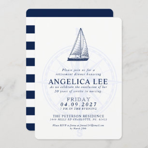 Nautical Style Pensioen Diner Verstuur Uitnodiging