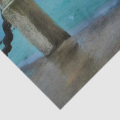 Nautical Summer Beach Front Blue Blauwgroen Waterv Tissuepapier (Detail)