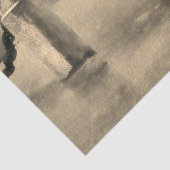 Nautical Summer Beach Front Sepia Brown Waterverf Tissuepapier (Detail)